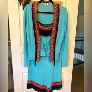 Vintage Bohemian Western Fringe 3 Piece Set RARE size Small